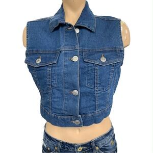 New Look Classic Blue Denim Vest Size S